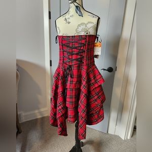 Tartan Bodice Over Skirt